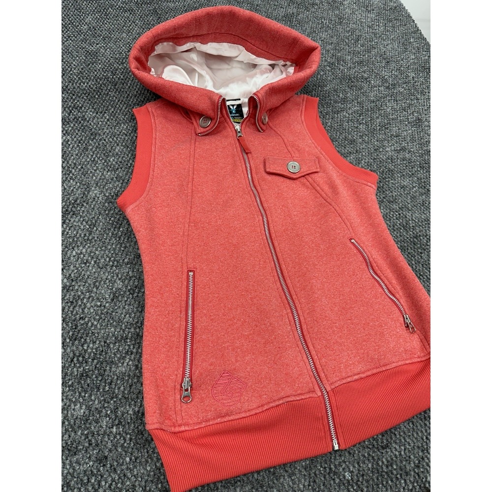 Burton Women's Medium Dryride Starr Vest Lined Hooded Ski Snowboard Red/Pink - Picture 2 of 11